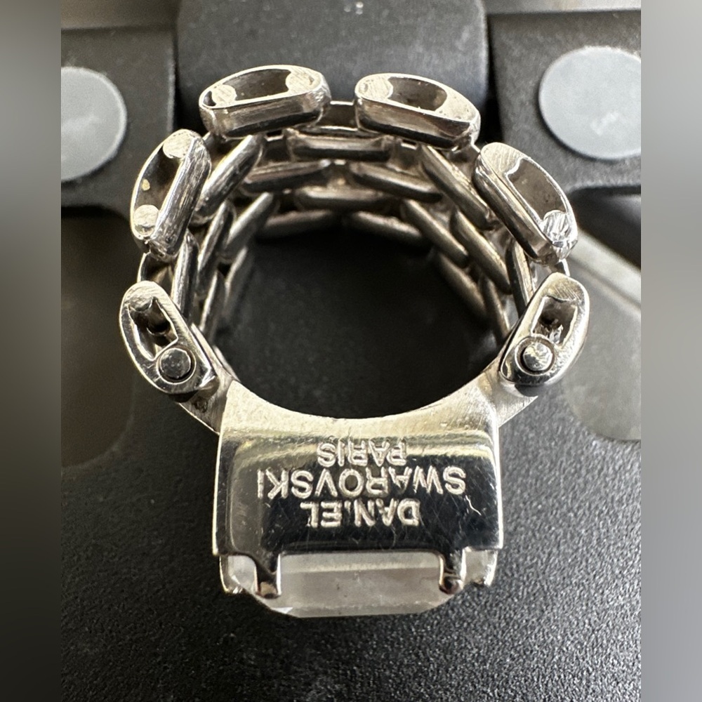 Daniel Swarovski Swarovski Stilla Square Cut .925 SS w Emerald Cut Crystal-RARE - Picture 2 of 10